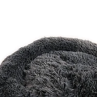 round faux fur pet bed 22in
