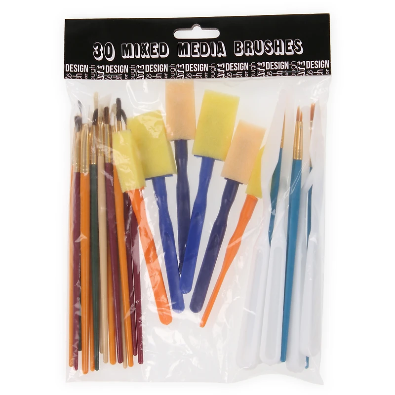 Mixed Media Paintbrush Set 30-Count