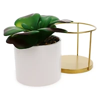 Metal Faux Succulent With Stand