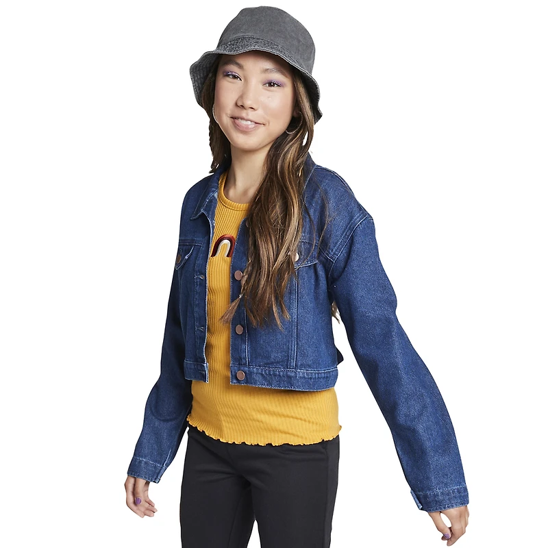 juniors cropped denim jacket