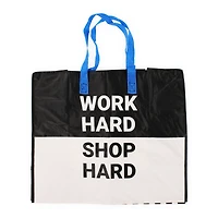 jumbo shopping tote bag - work hard, shop hard