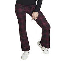 Juniors Kick Flare Pants - Burgundy Plaid