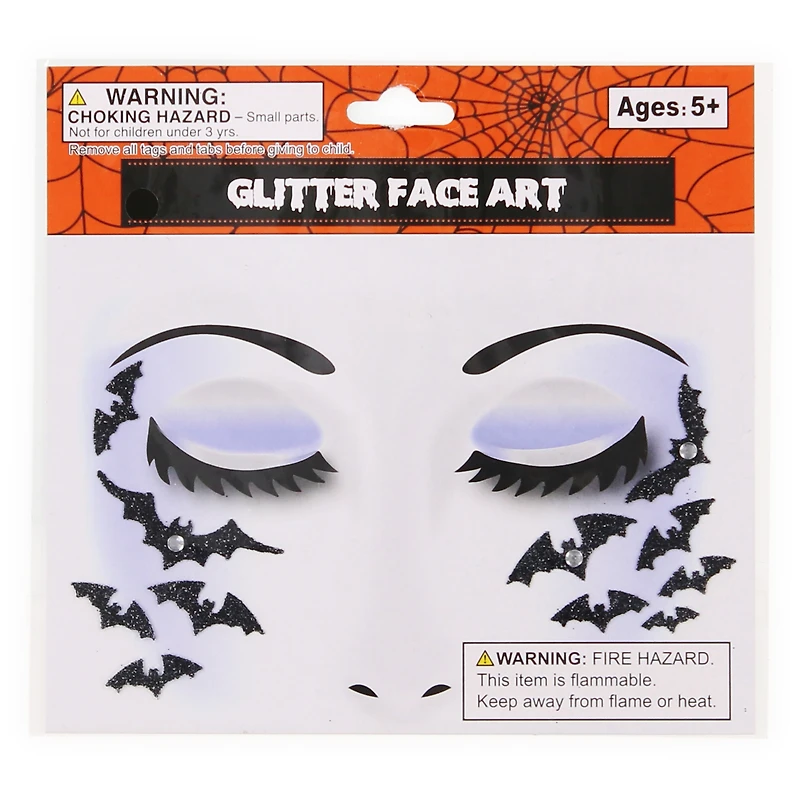 halloween costume glitter face art gems