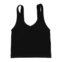 juniors seamless v-neck tank top - black