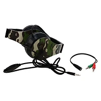 camo gaming headset w/ boom mic