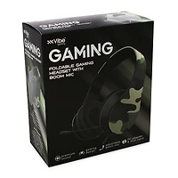 camo gaming headset w/ boom mic