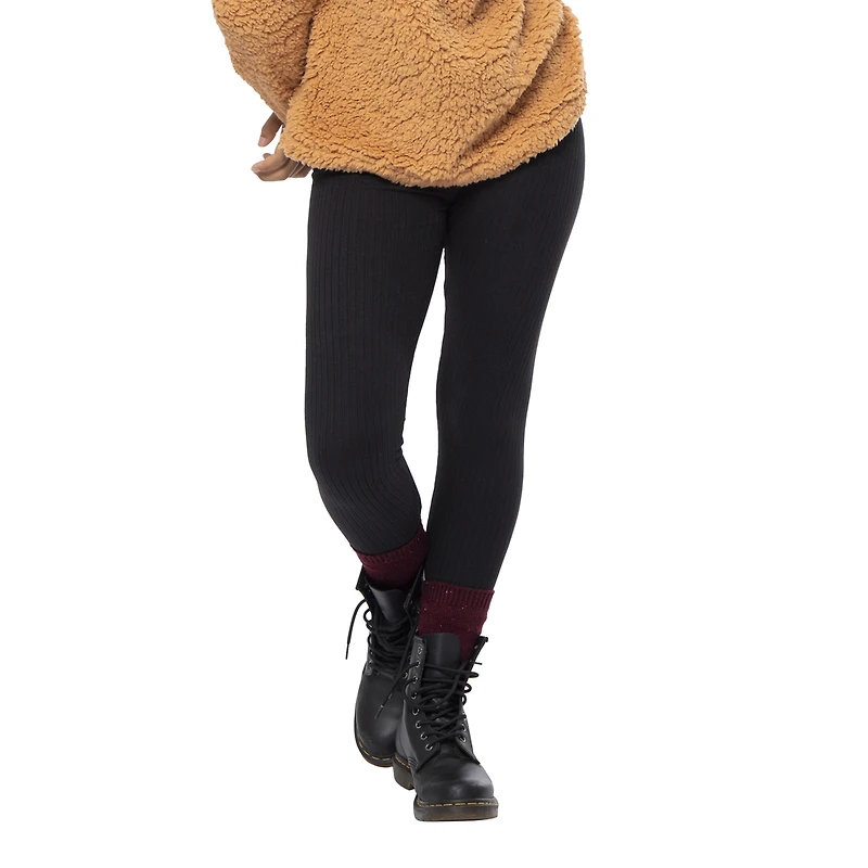 juniors rib-knit leggings - black