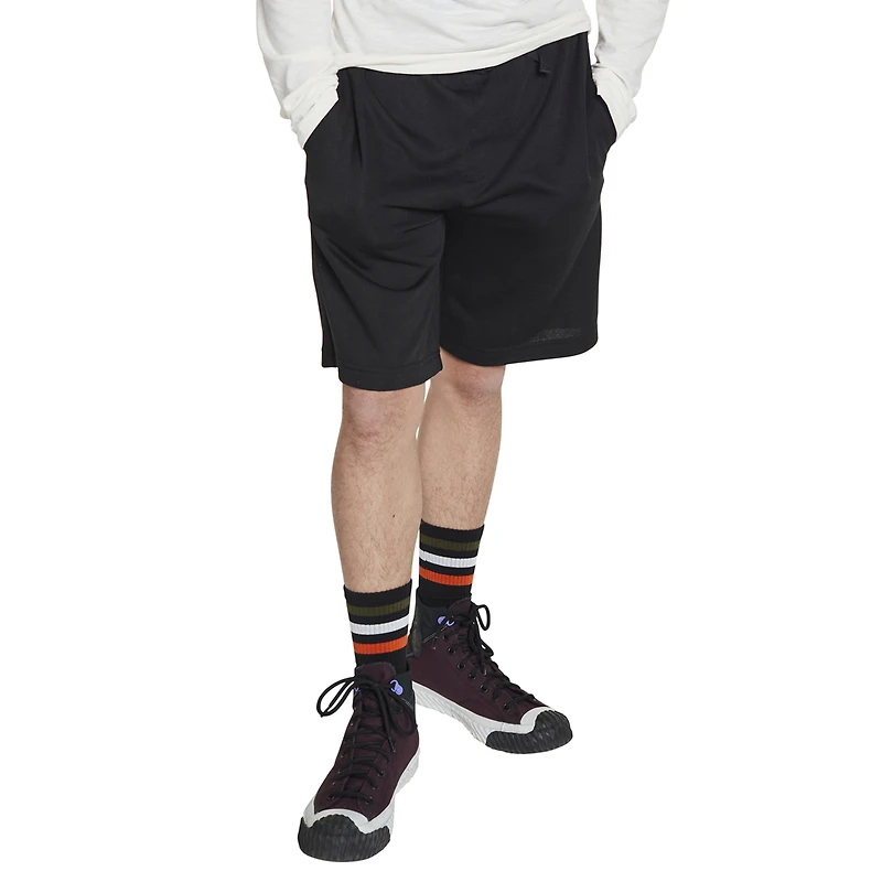 young men's french terry black shorts