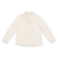 Juniors Fuzzy Sherpa Fleece Pullover Top - White