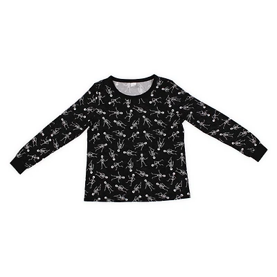 juniors skeleton pajama top