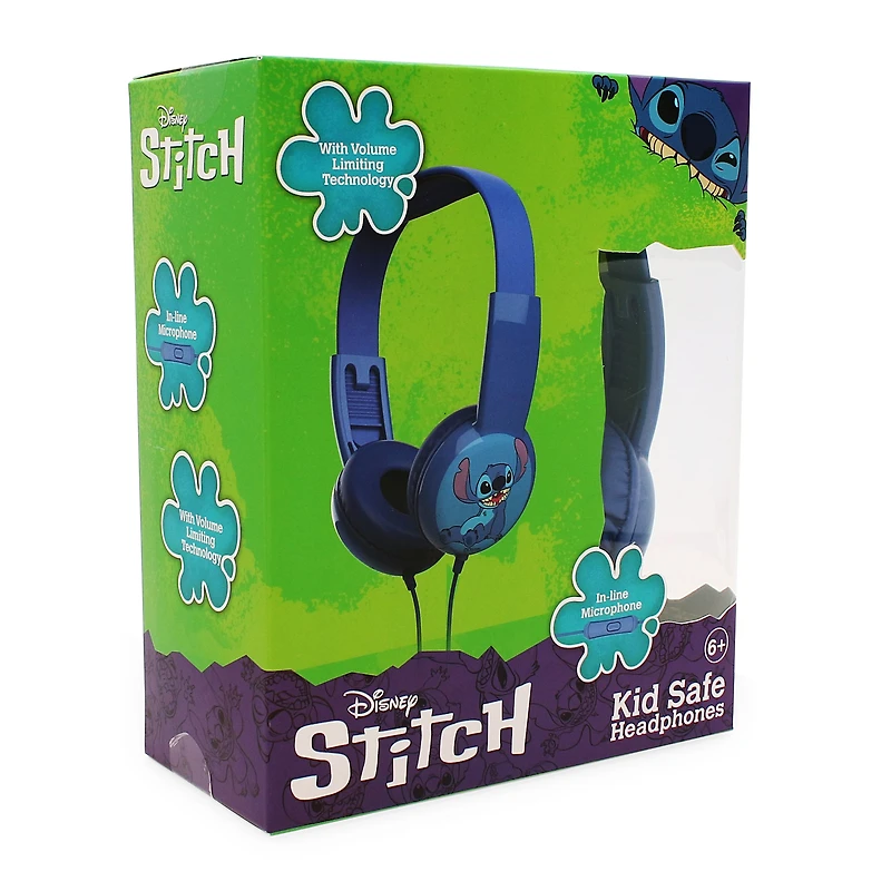 disney stitch kid-safe headphones with mic