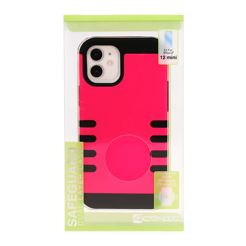 iPhone 12 mini wireless charge compatible pink phone case
