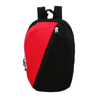asymmetrical backpack with tablet pocket - red/black