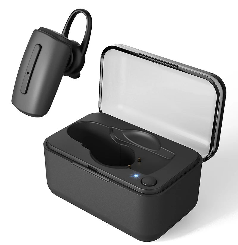 bluetooth mono headset & wireless charging case