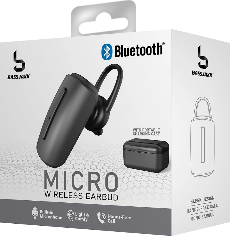 bluetooth mono headset & wireless charging case