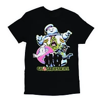neon retro ghostbusters graphic tee