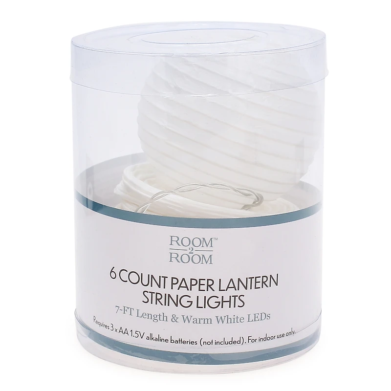 paper lantern string lights 6-count, 7ft