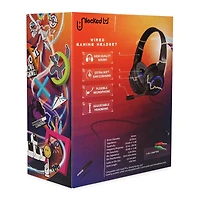 unlocked lvl™ black & blue gaming headset with boom mic