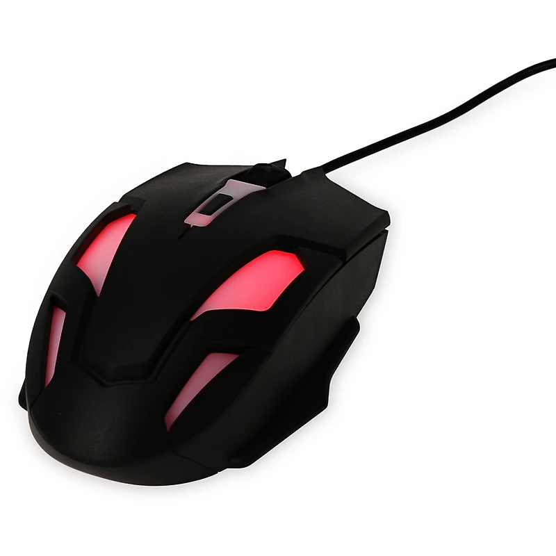 teal & white wired LED gaming mouse with adjustable dpi