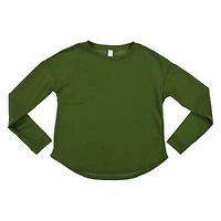 juniors green waffle knit lounge top