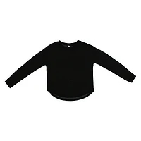 juniors black waffle knit lounge top