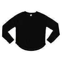 juniors black waffle knit lounge top