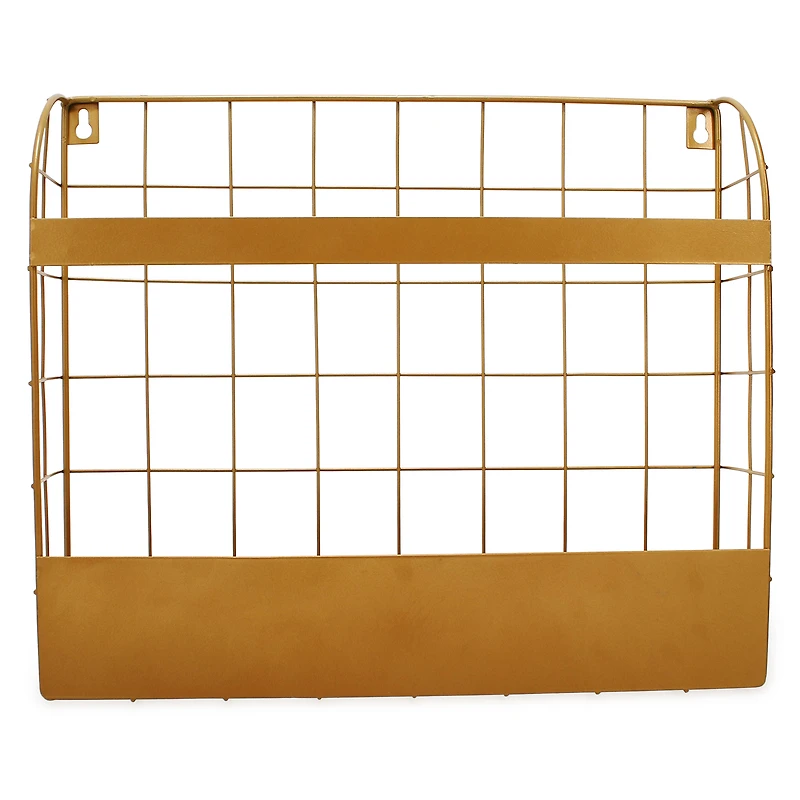 gold wall grid organizer shelf 14in x 11.8in
