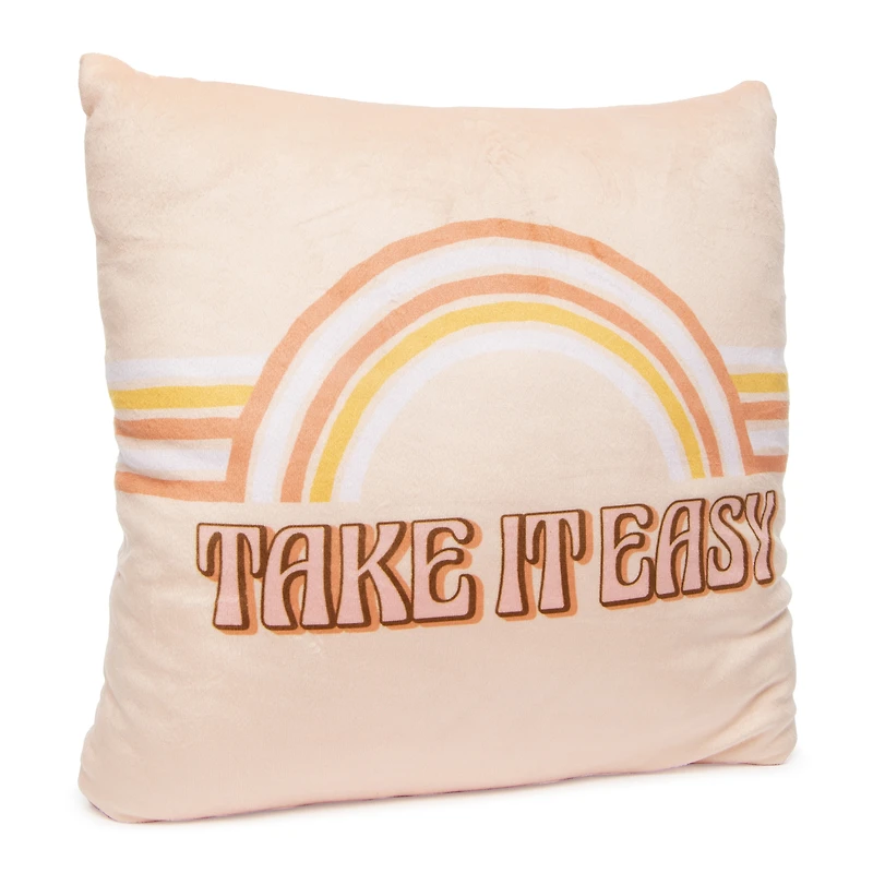 'take it easy' retro squishy pillow 14in