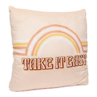'take it easy' retro squishy pillow 14in
