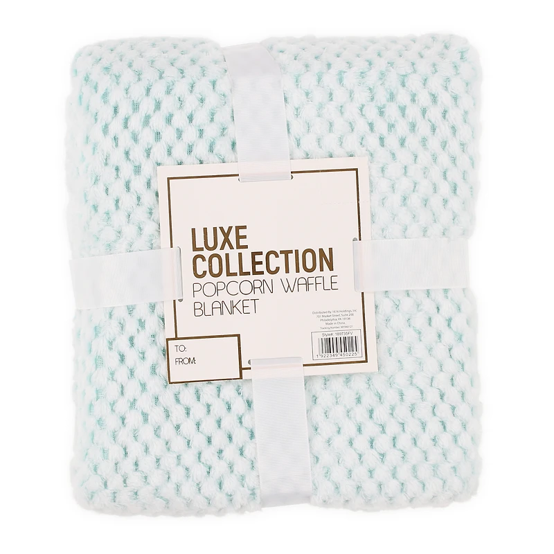 the luxe collection popcorn waffle blanket 50in x 60in