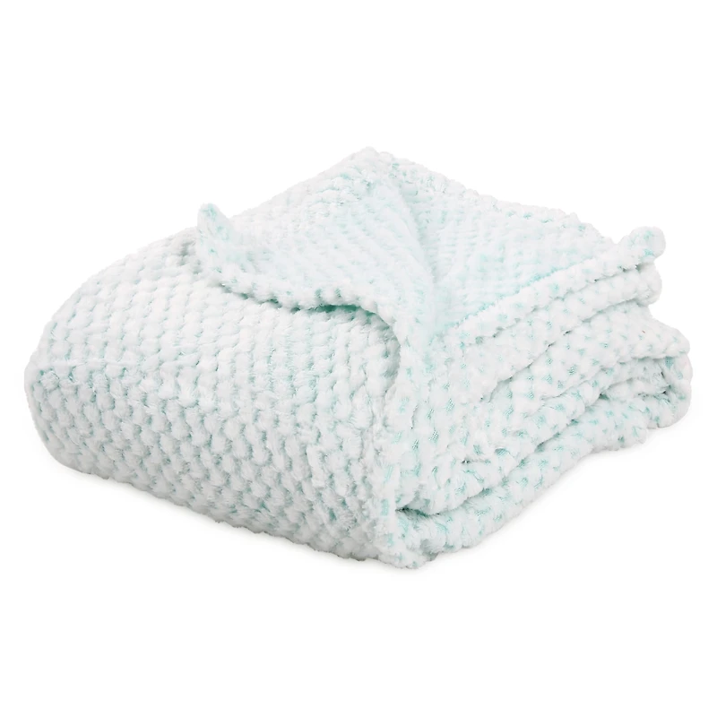 the luxe collection popcorn waffle blanket 50in x 60in
