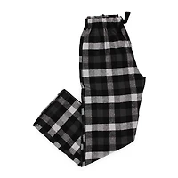 young men's black & white buffalo plaid flannel lounge pants