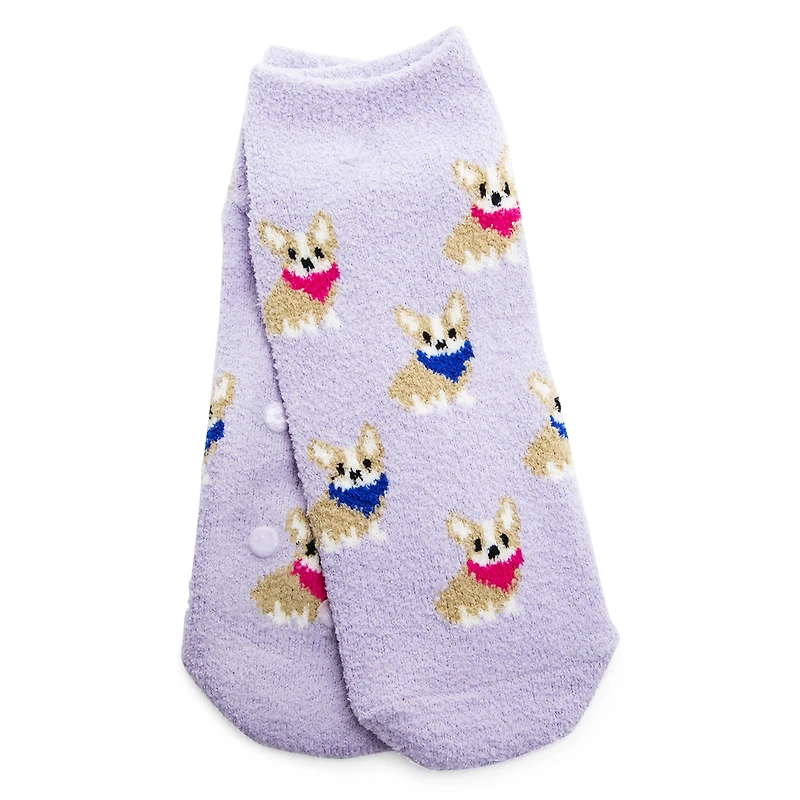 ladies cozy critter ankle slipper socks, 1 pair