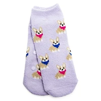 ladies cozy critter ankle slipper socks, 1 pair