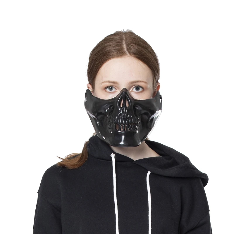 black lower half skull mask