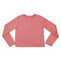 juniors mauve long sleeve crop top