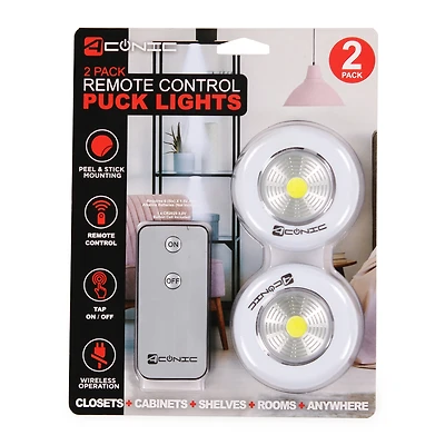 2-pack wireless LED touch lights with remote control