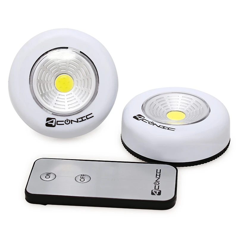 2-pack wireless LED touch lights with remote control