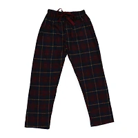 young men's burgundy plaid flannel lounge pants