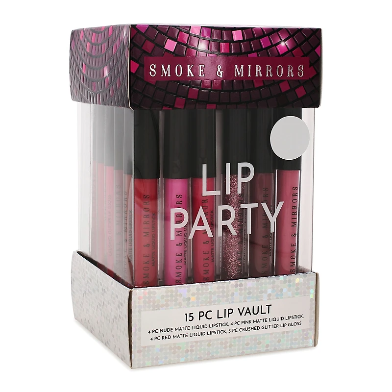 15-piece lip vault: matte liquid lipstick + glitter lip gloss