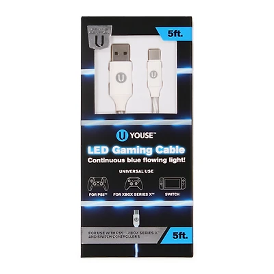 5ft LED gaming cable for ps5/x box series x/switch