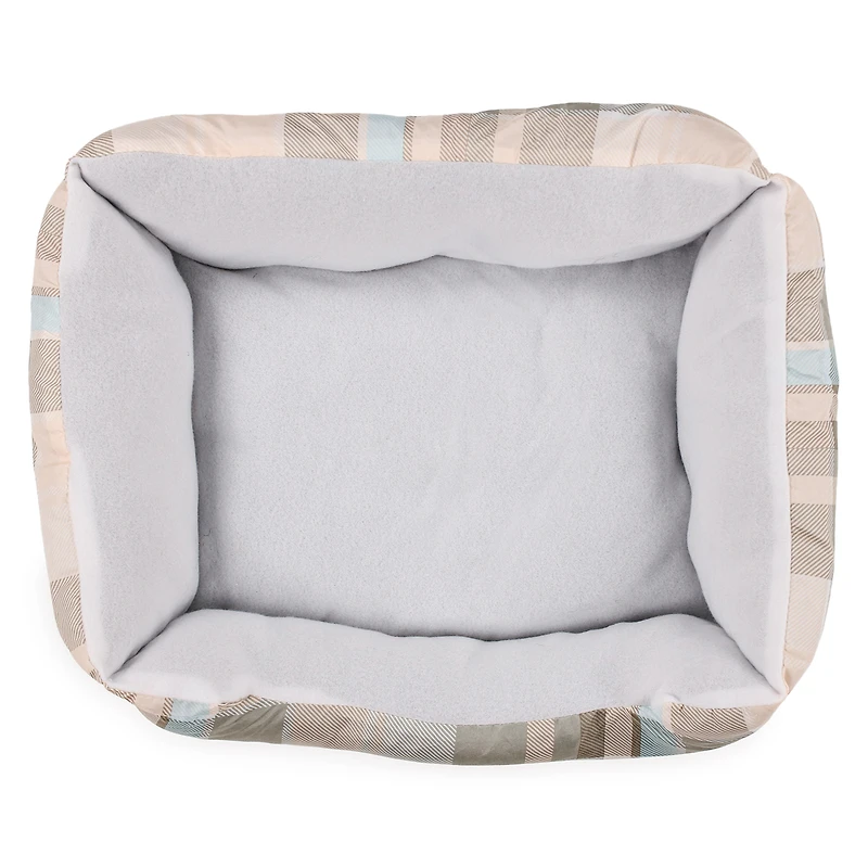 plaid pet cuddler bed 20in x 14in