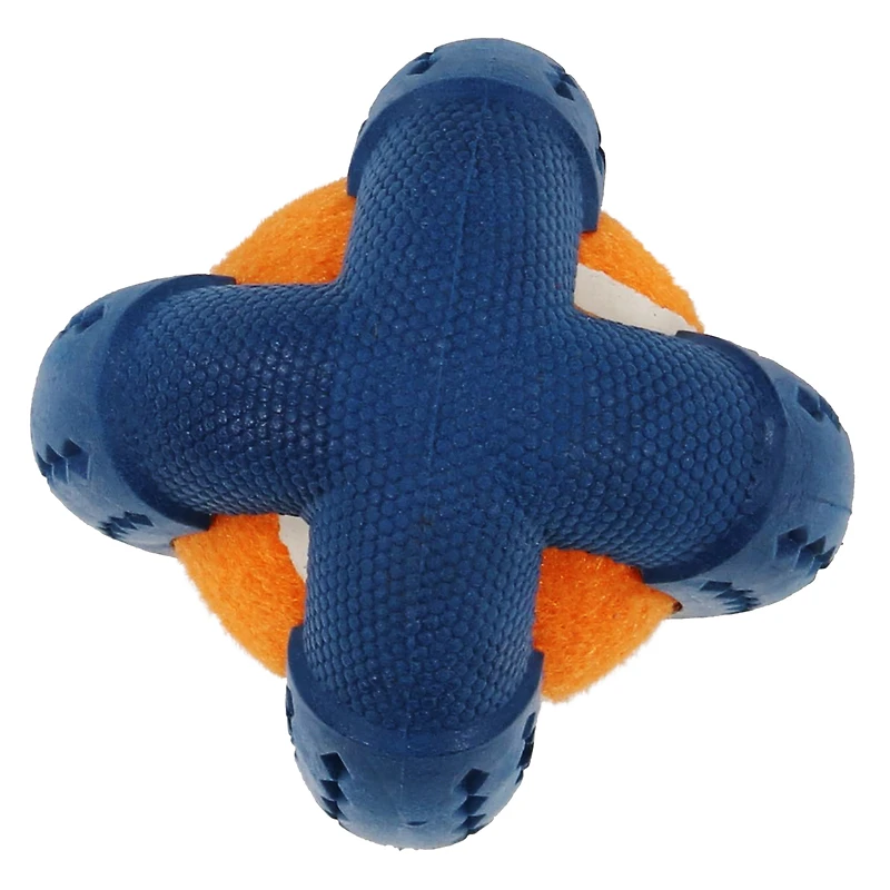 tough chew TPR wrapped tennis ball dog toy