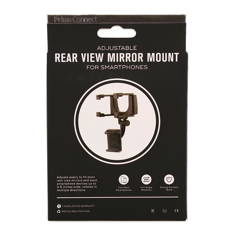 adjustable rearview mirror mount for smartphones