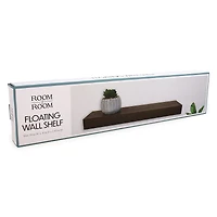 woodgrain floating wall shelf 18in