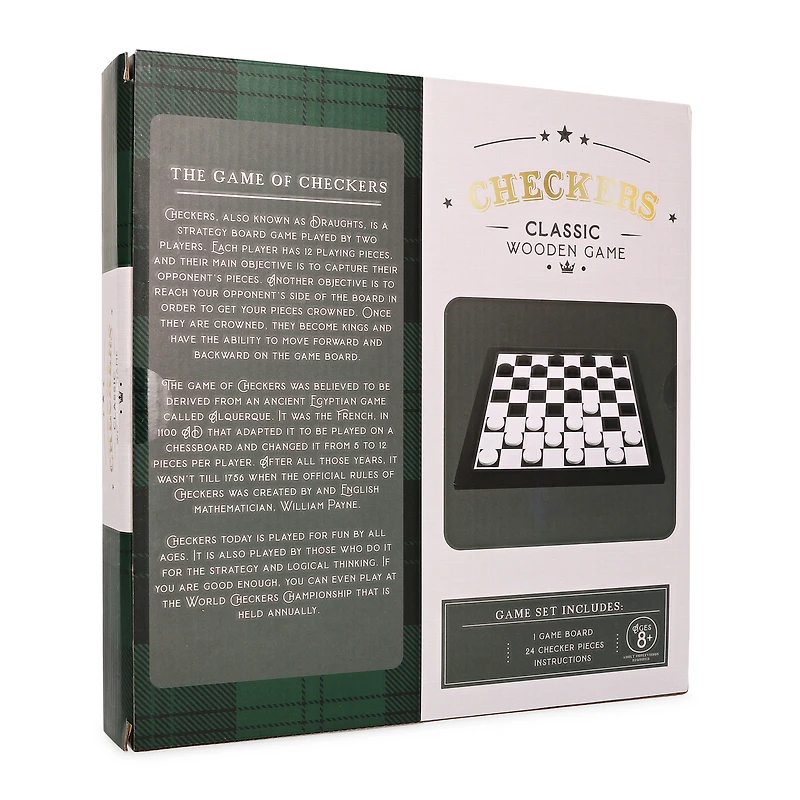 checkers classic wooden game