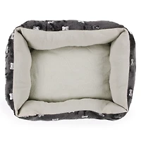 plush cuddler pet bed, metallic foil prints 14in x 20in