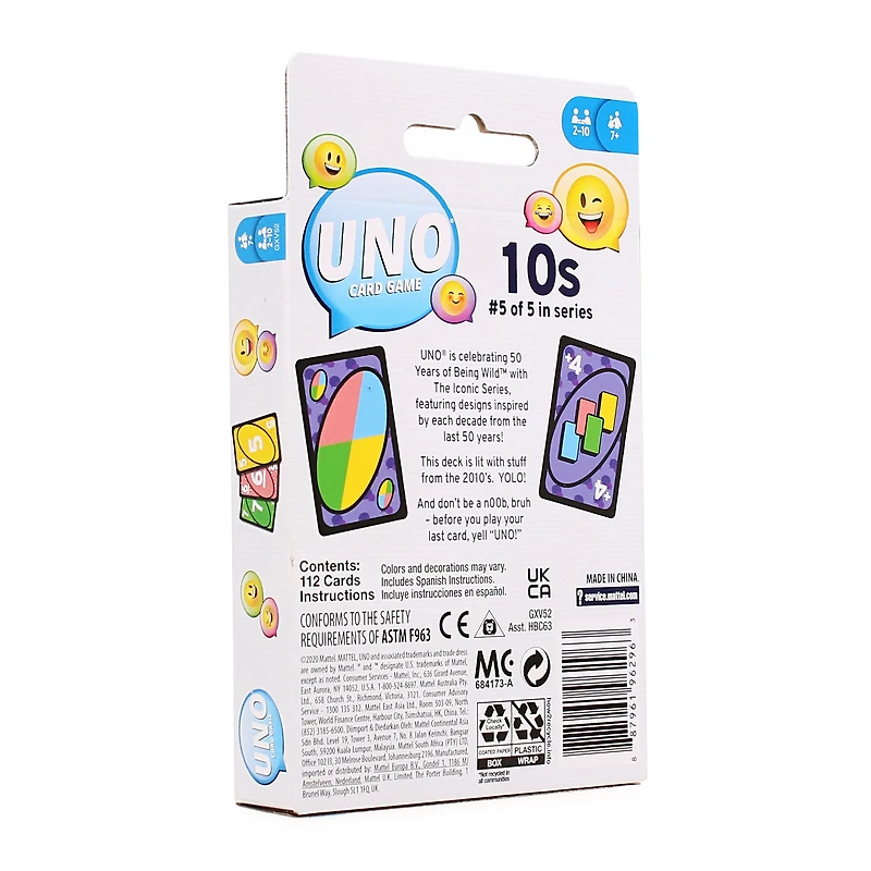 uno® iconic series 2010's edition card game