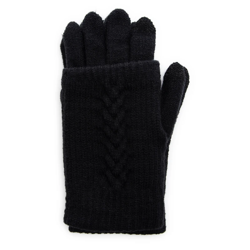 2 1 cable knit gloves w/ texting tips