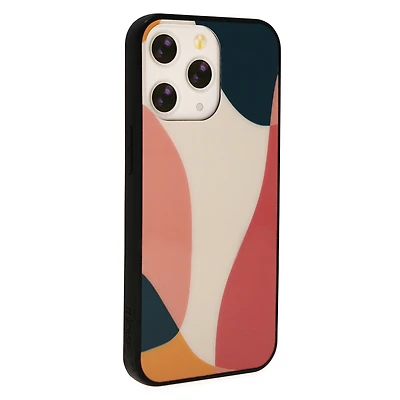 iPhone 13/13 Pro tempered glass wireless charging compatible case - abstract art